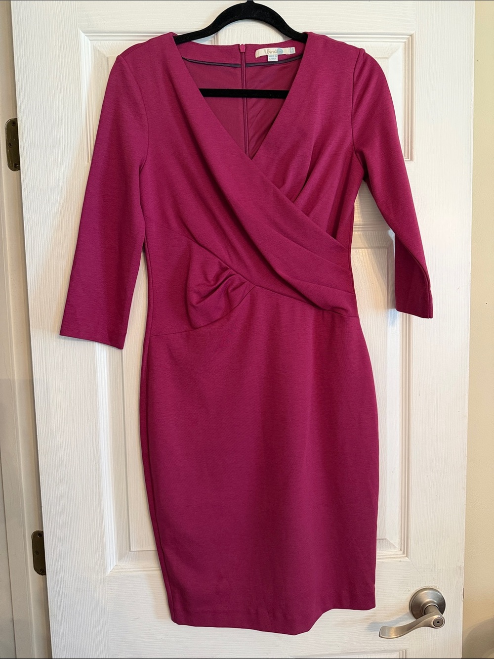 Boden Fuchsia Wrap-Front Midi Dress 8P